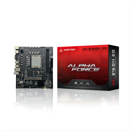 [AK-B760M-EG] ARKTEK ALPHA FORCE, AK-B760M EG, 2xDDR5, 2x M.2, D-SUB, HDMI, DP, 12-13.14.Nesil, LGA1700 Soket, Anakart