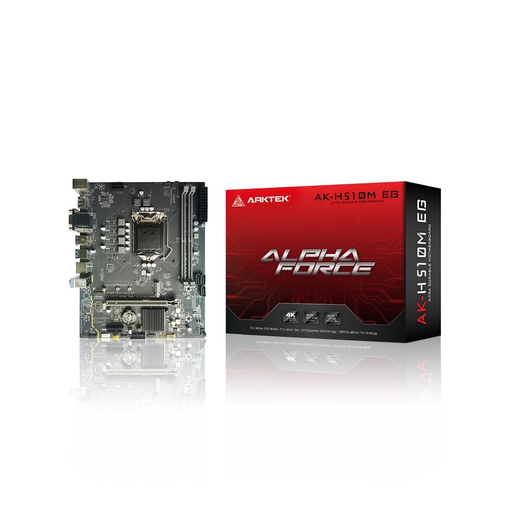 [AK-H510M-EG-VS] ARKTEK ALPHA FORCE, AK-H510M EG VS, 2xDDR4, M.2, 2x HDMI, DP, 10-11.Nesil, LGA1200 Soket, Anakart