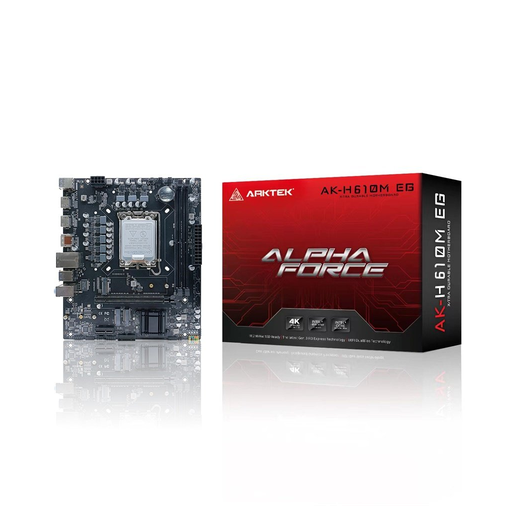 [AK-H610M-EG-VS] ARKTEK ALPHA FORCE, AK-H610M EG VS, 2xDDR4, M.2, 2x HDMI, DP, 12-13.14.Nesil, LGA1700 Soket, Anakart