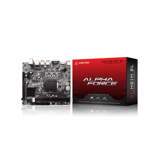 [AK-H61M-EL] ARKTEK ALPHA FORCE, AK-H61M EL, 2xDDR3, M.2, D-SUB, HDMI, 2-3.Nesil, LGA1155 Soket, Anakart
