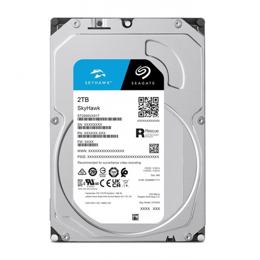 [ST2000VX017] SEAGATE SKYHAWK, ST2000VX017, 3.5", 2TB, 256Mb, 5900Rpm, Güvenlik, HDD